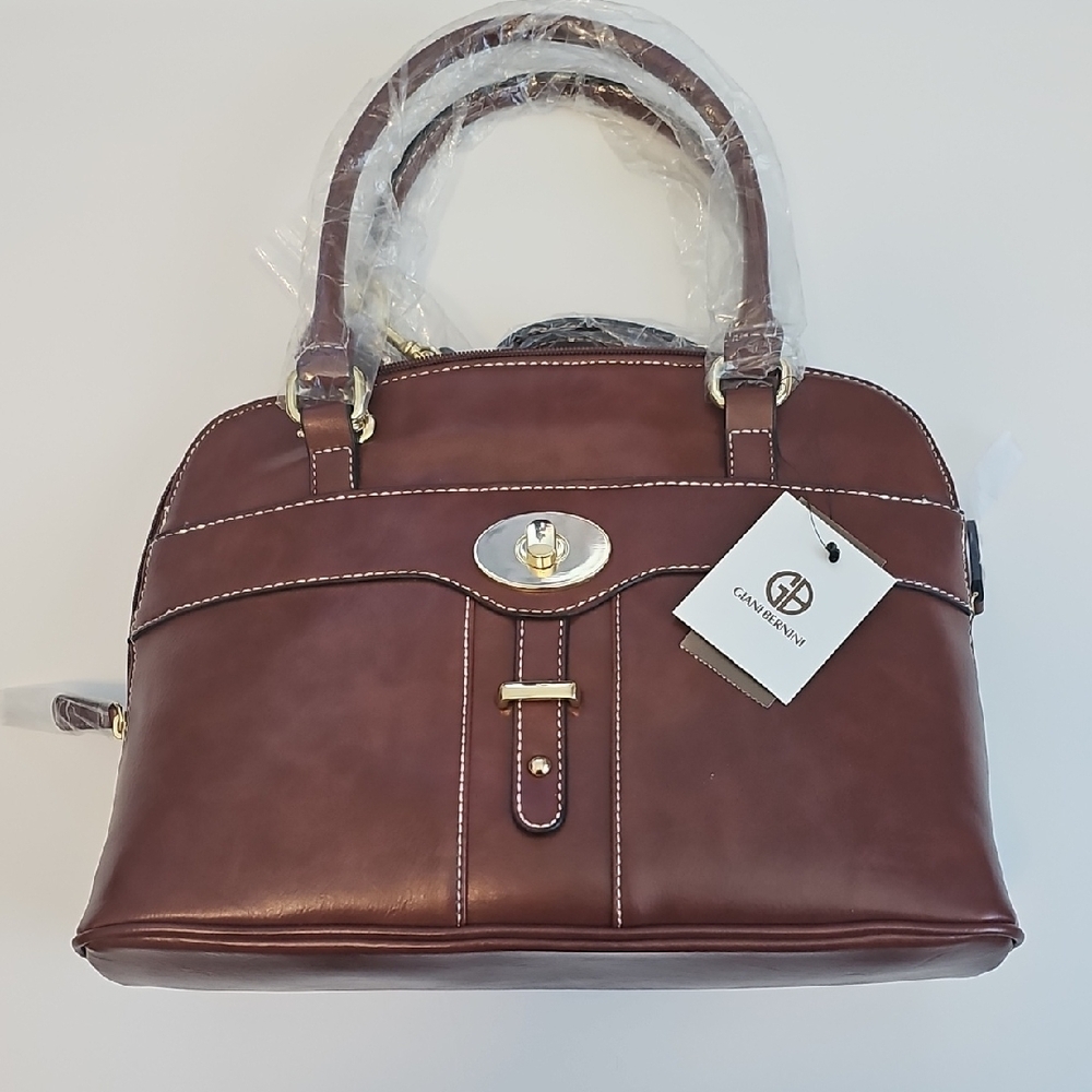 GIANI BERNINI Turn-Lock Glazed Dome Satchel (created for Macy's)